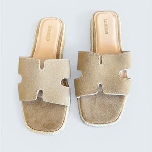 CUSHIONAIRE Tan Slide Mules - Women's Slip-On Clog Sandal
